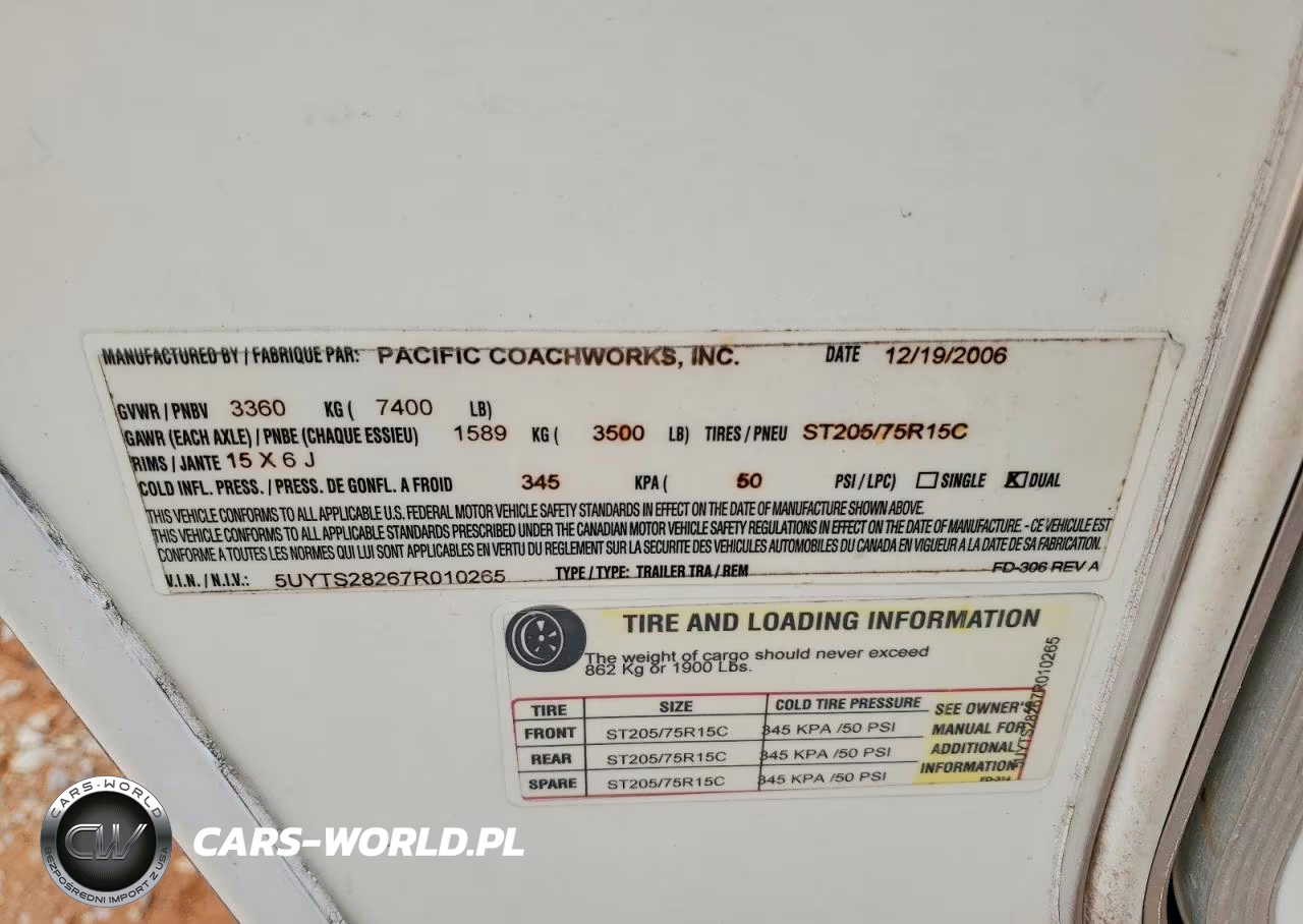 2007 Pacifworks Tango Camper VIN:5UYTS28267R010265 - 10