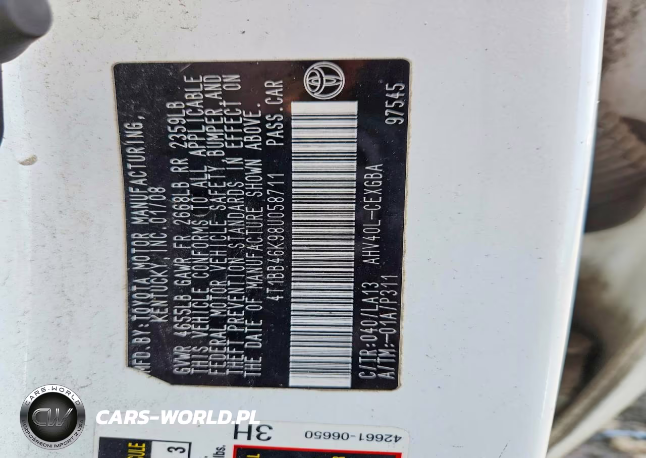 2008 Toyota Camry Hybrid VIN:4T1BB46K98U058711 - 12