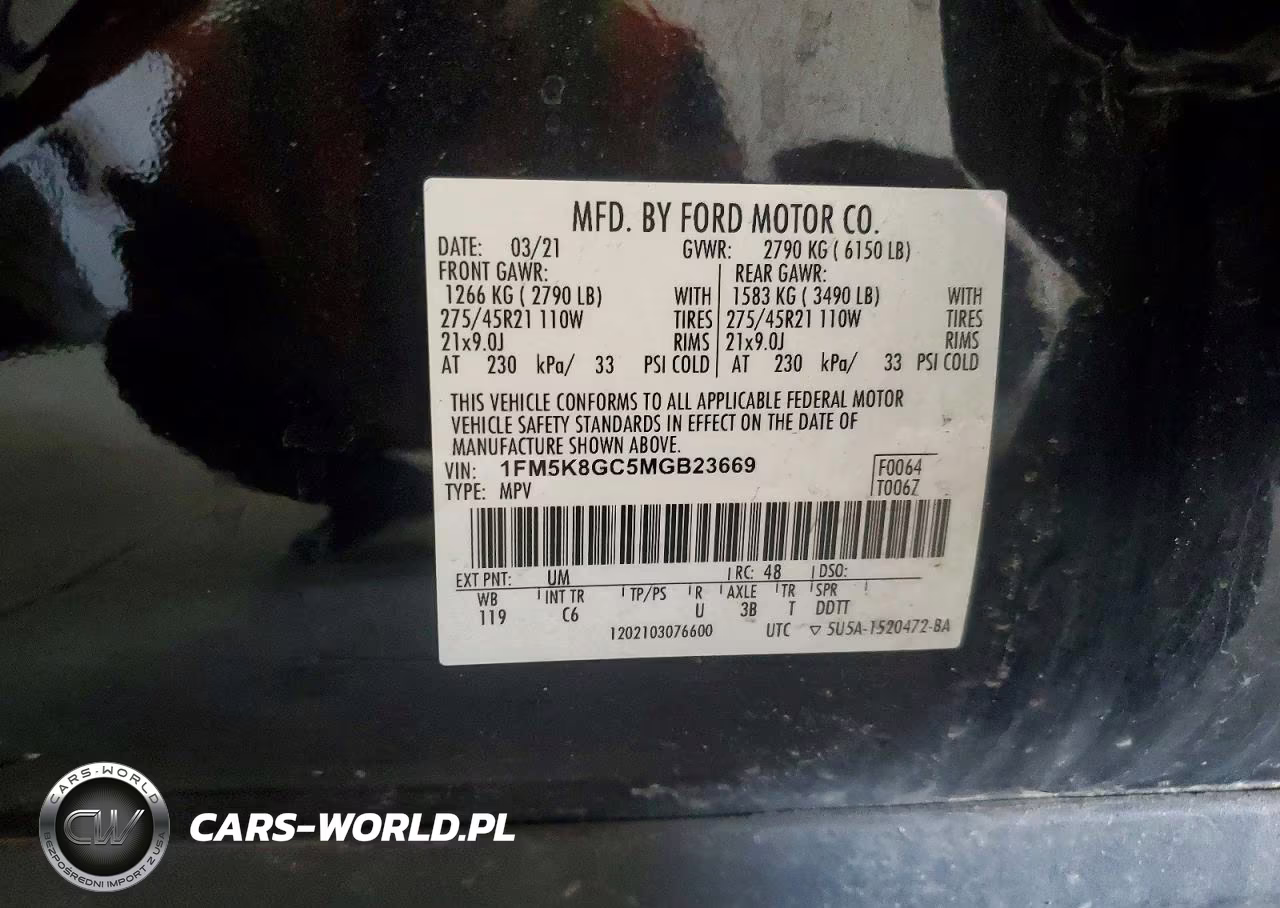 2021 Ford Explorer St VIN:1FM5K8GC5MGB23669 - 13
