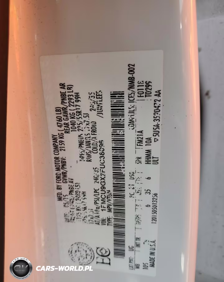 2015 Ford Escape Se VIN:1FMCU9GX2FUC38096 - 13
