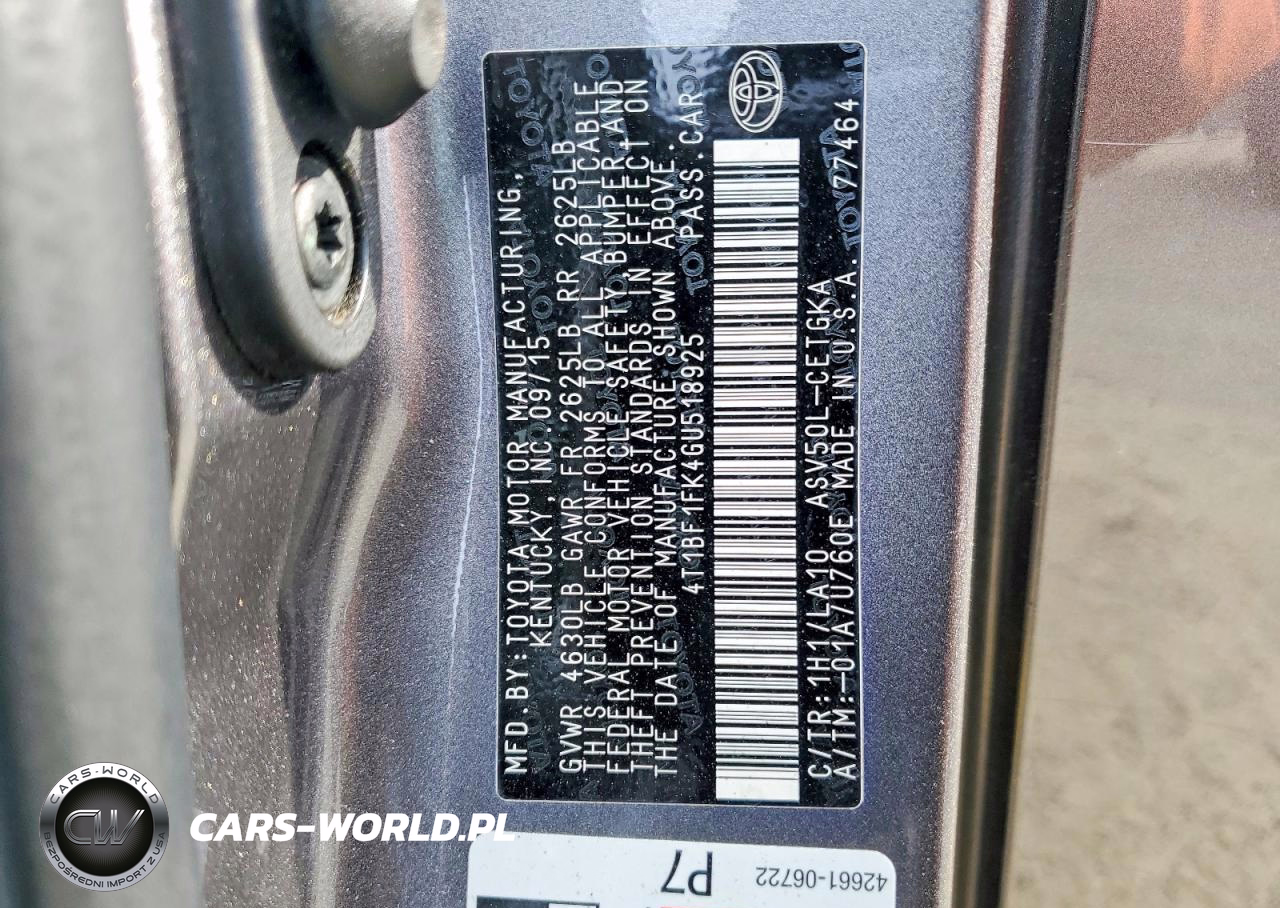 2016 Toyota Camry Xle VIN:4T1BF1FK4GU518925 - 12