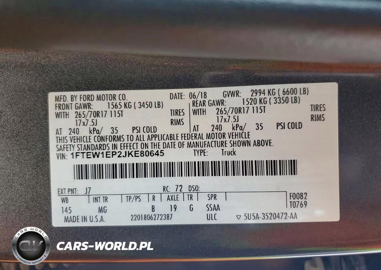 2018 Ford F150 Supercrew VIN:1FTEW1EP2JKE80645 - 12