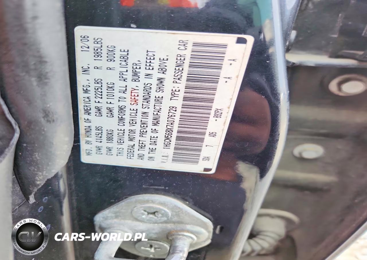 2007 Honda Accord Ex VIN:1HGCM568X7A076729 - 12