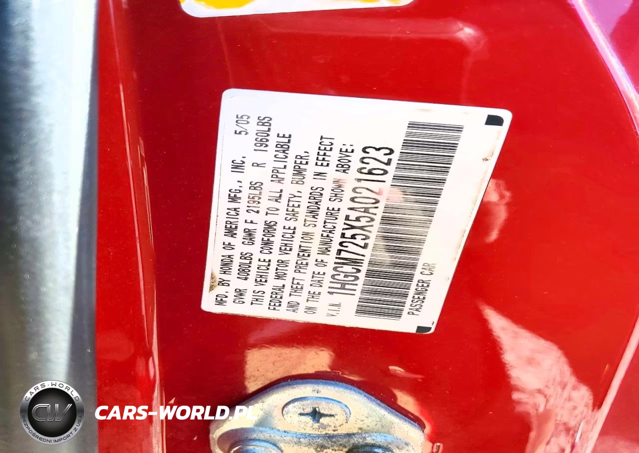 2005 Honda Accord Lx VIN:1HGCM725X5A021623 - 12