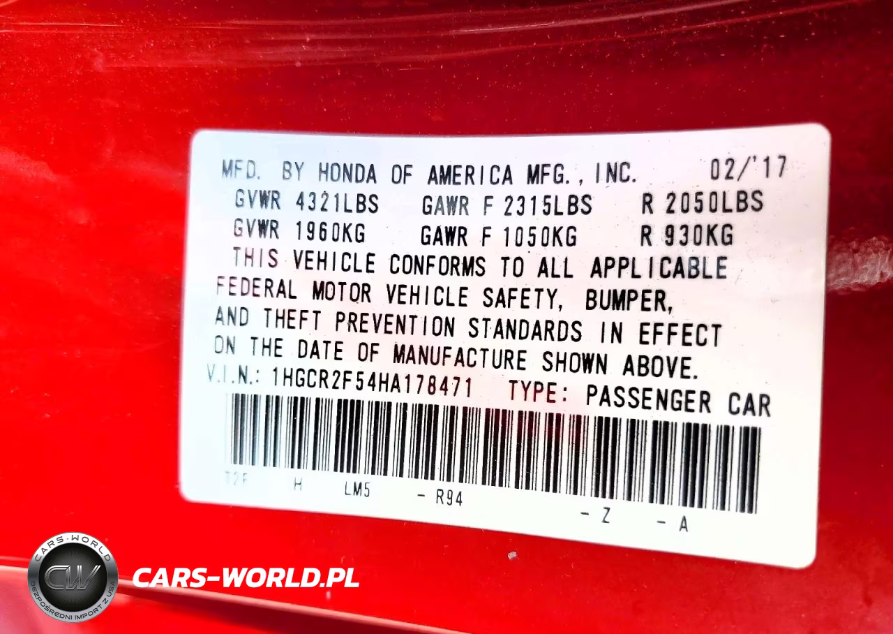 2017 Honda Accord Sport VIN:1HGCR2F54HA178471 - 13