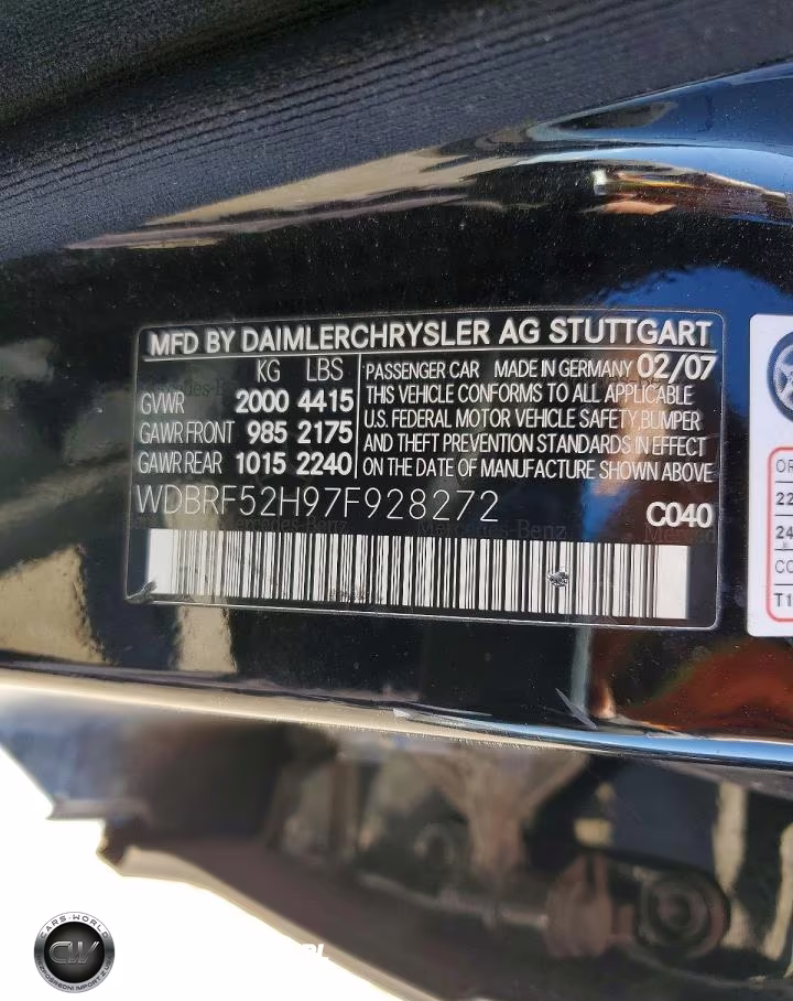 2007 Mercedes-Benz C 230 VIN:WDBRF52H97F928272 - 12