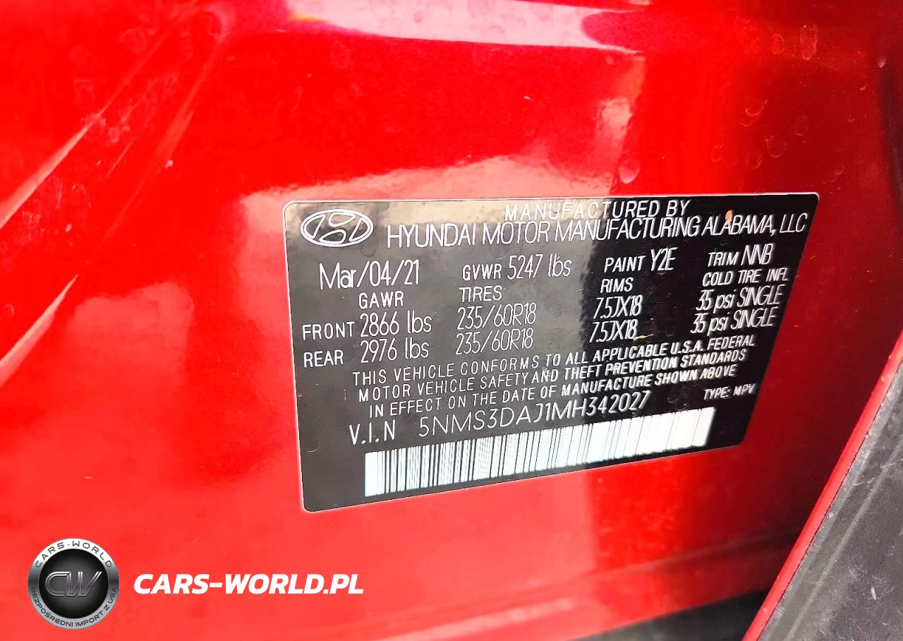 2021 Hyundai Santa Fe Sel VIN:5NMS3DAJ1MH342027 - 14