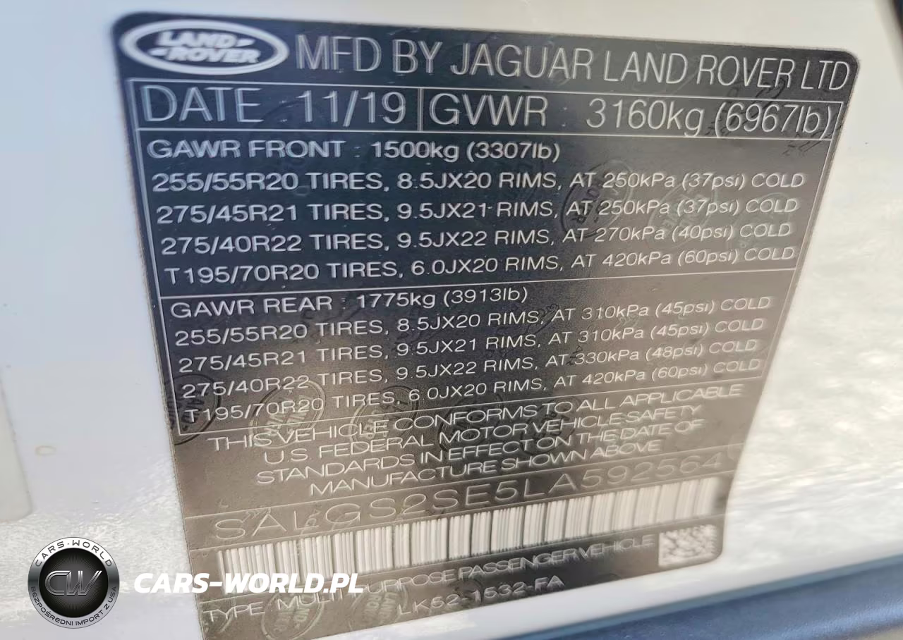 2020 Land Rover Range Rover P525 Hse VIN:SALGS2SE5LA592564 - 13