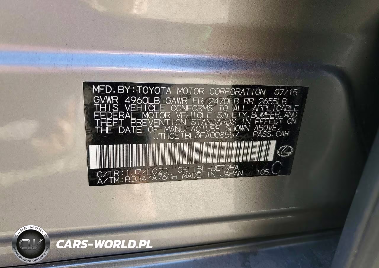 2015 Lexus Gs 350 VIN:JTHCE1BL3FA008557 - 12