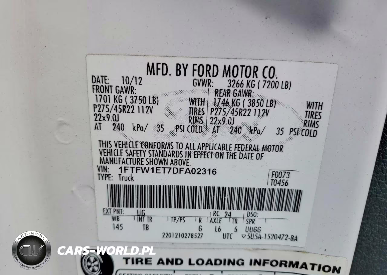 2013 Ford F150 Supercrew VIN:1FTFW1ET7DFA02316 - 12