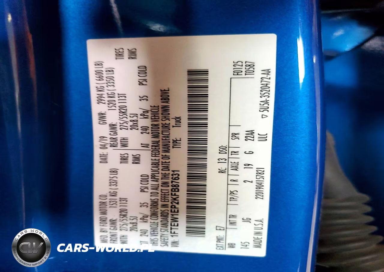 2019 Ford F150 Supercrew VIN:1FTEW1EP2KFB87631 - 12