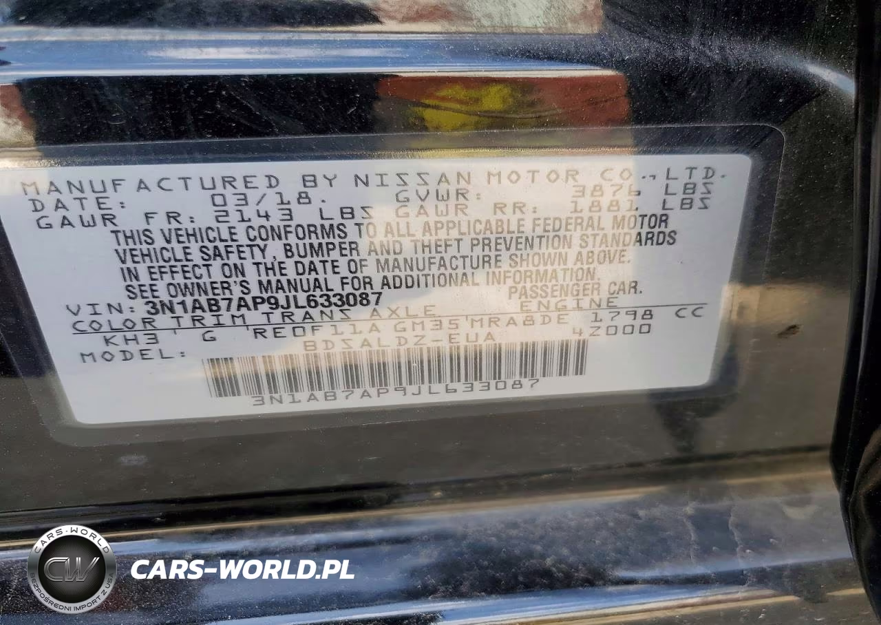 2018 Nissan Sentra Sv VIN:3N1AB7AP9JL633087 - 12