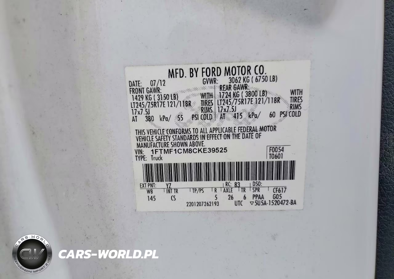 2012 Ford F150 VIN:1FTMF1CM8CKE39525 - 12