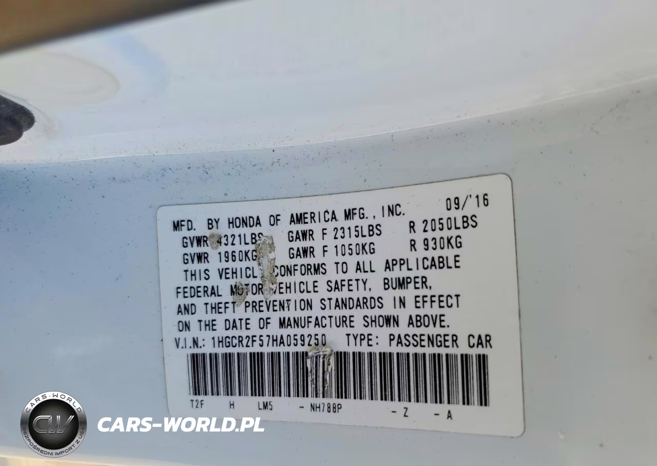 2017 Honda Accord Sport VIN:1HGCR2F57HA059250 - 13