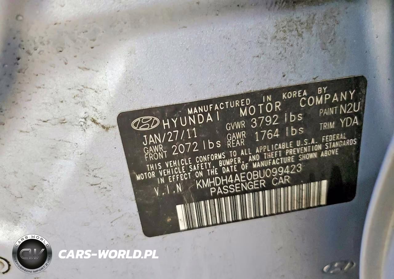 2011 Hyundai Elantra Gls VIN:KMHDH4AE0BU099423 - 13