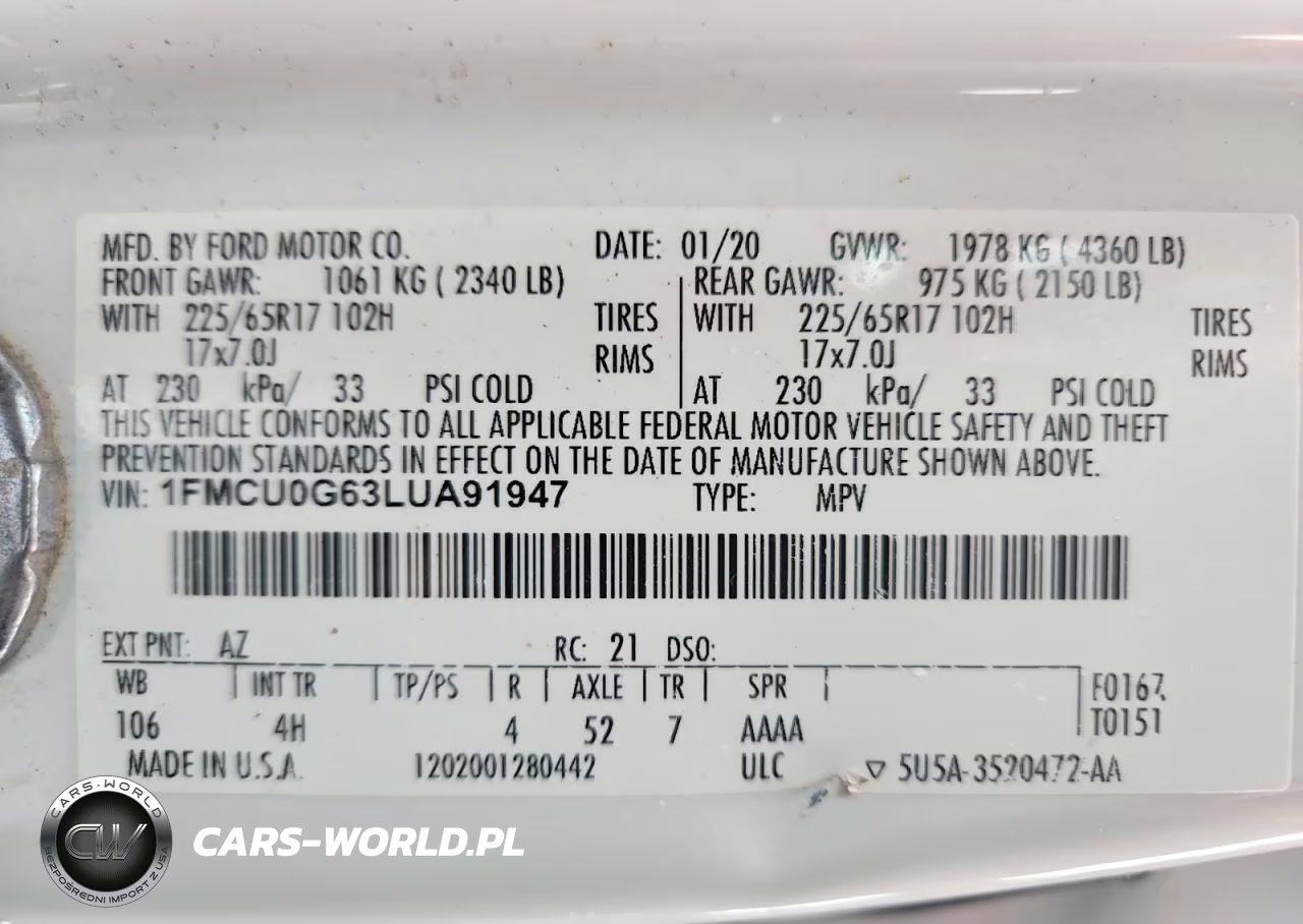 2020 Ford Escape Se VIN:1FMCU0G63LUA91947 - 13
