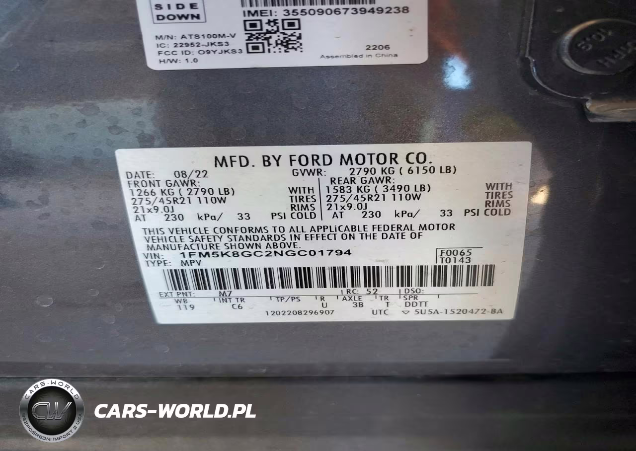 2022 Ford Exlplorer VIN:1FM5K8GC2NGC01794 - 13
