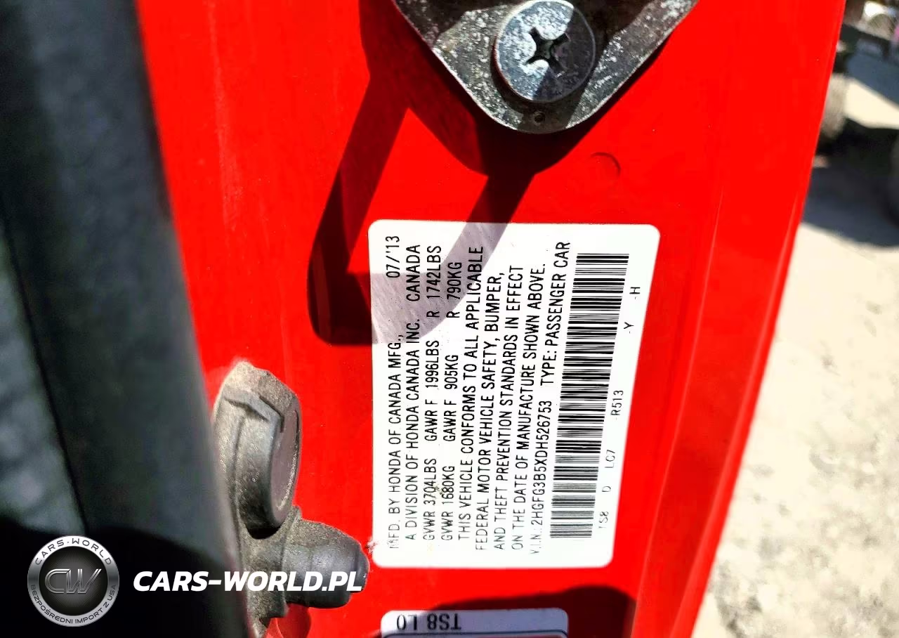 2013 Honda Civic Lx VIN:2HGFG3B5XDH526753 - 12