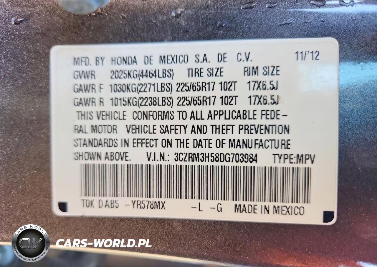 2013 Honda Cr-V Ex VIN:3CZRM3H58DG703984 - 13