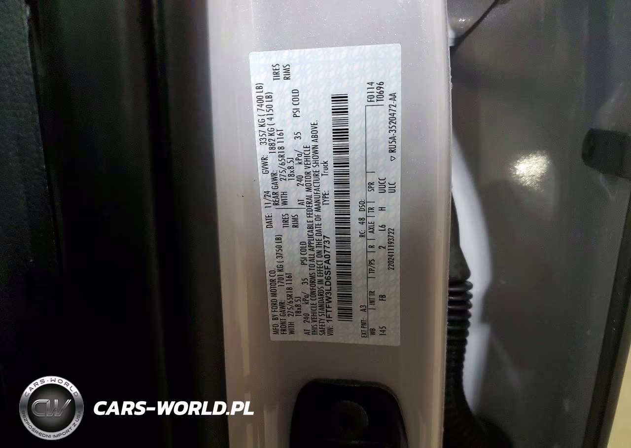 2025 Ford F150 Xlt VIN:1FTFW3LD6SFA07737 - 12