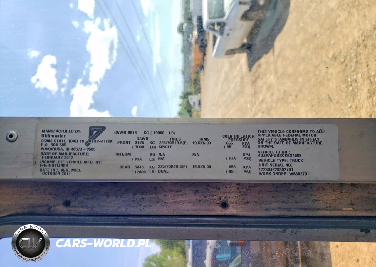 2012 Freightliner Mt45G Chassis Delivery Truck VIN:4UZAAPDUXCCBS4088 - 13