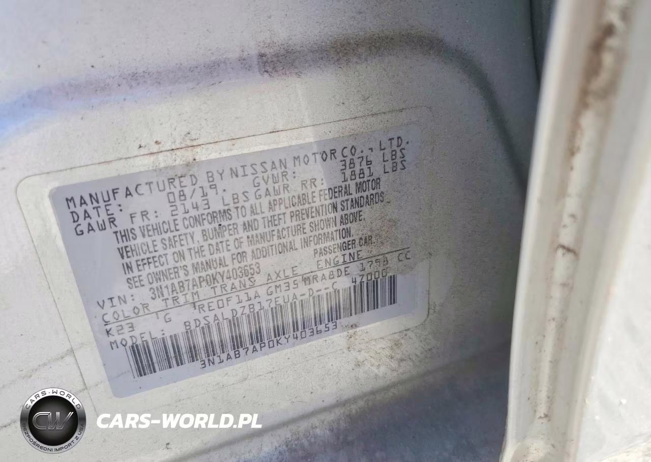 2019 Nissan Sentra Sv VIN:3N1AB7AP0KY403653 - 12