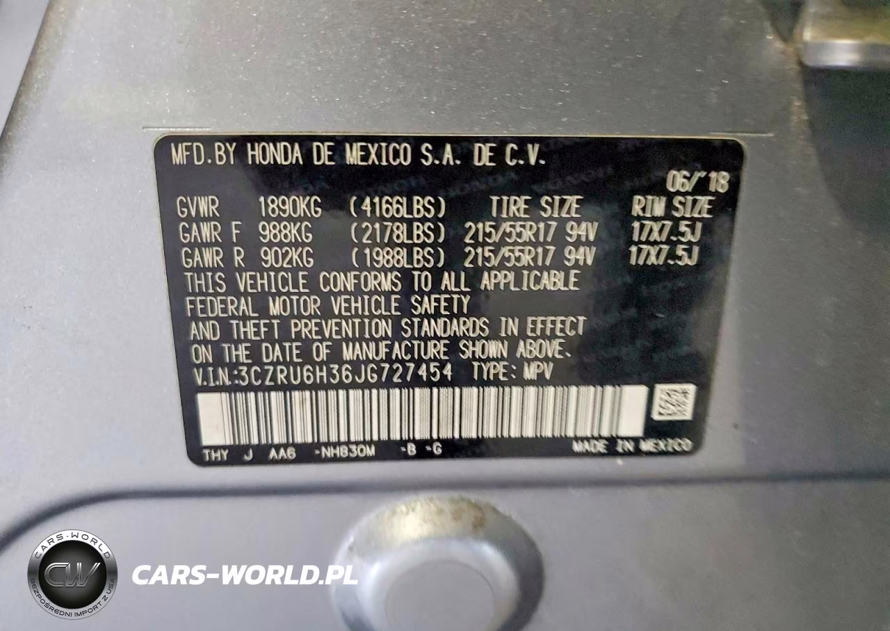 2018 Honda Hr-V Lx VIN:3CZRU6H36JG727454 - 13