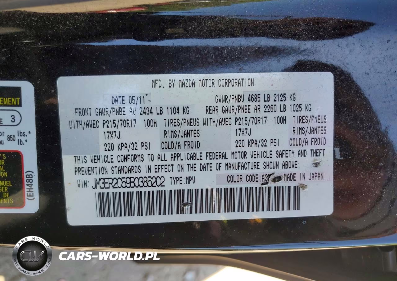 2011 Mazda Cx-7 VIN:JM3ER2C59B0386202 - 12