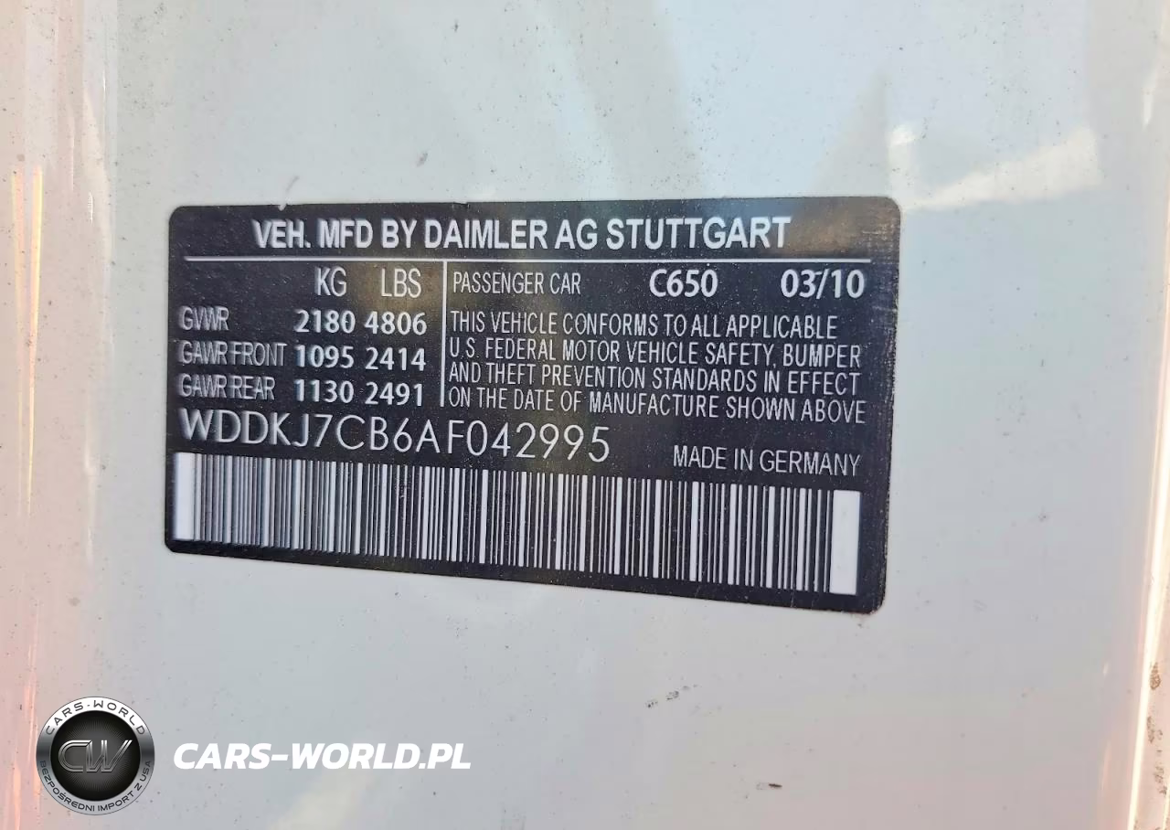 2010 Mercedes-Benz E 550 VIN:WDDKJ7CB6AF042995 - 12