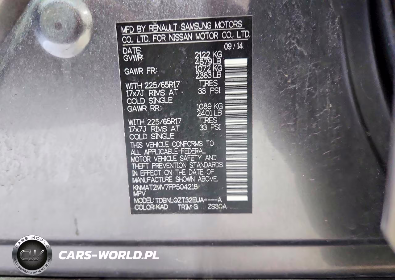 2015 Nissan Rogue Sv VIN:KNMAT2MV7FP504218 - 13