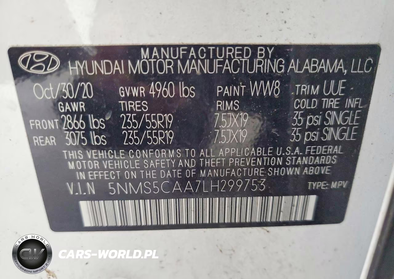2020 Hyundai Santa Fe Limited 2.0T VIN:5NMS5CAA7LH299753 - 13
