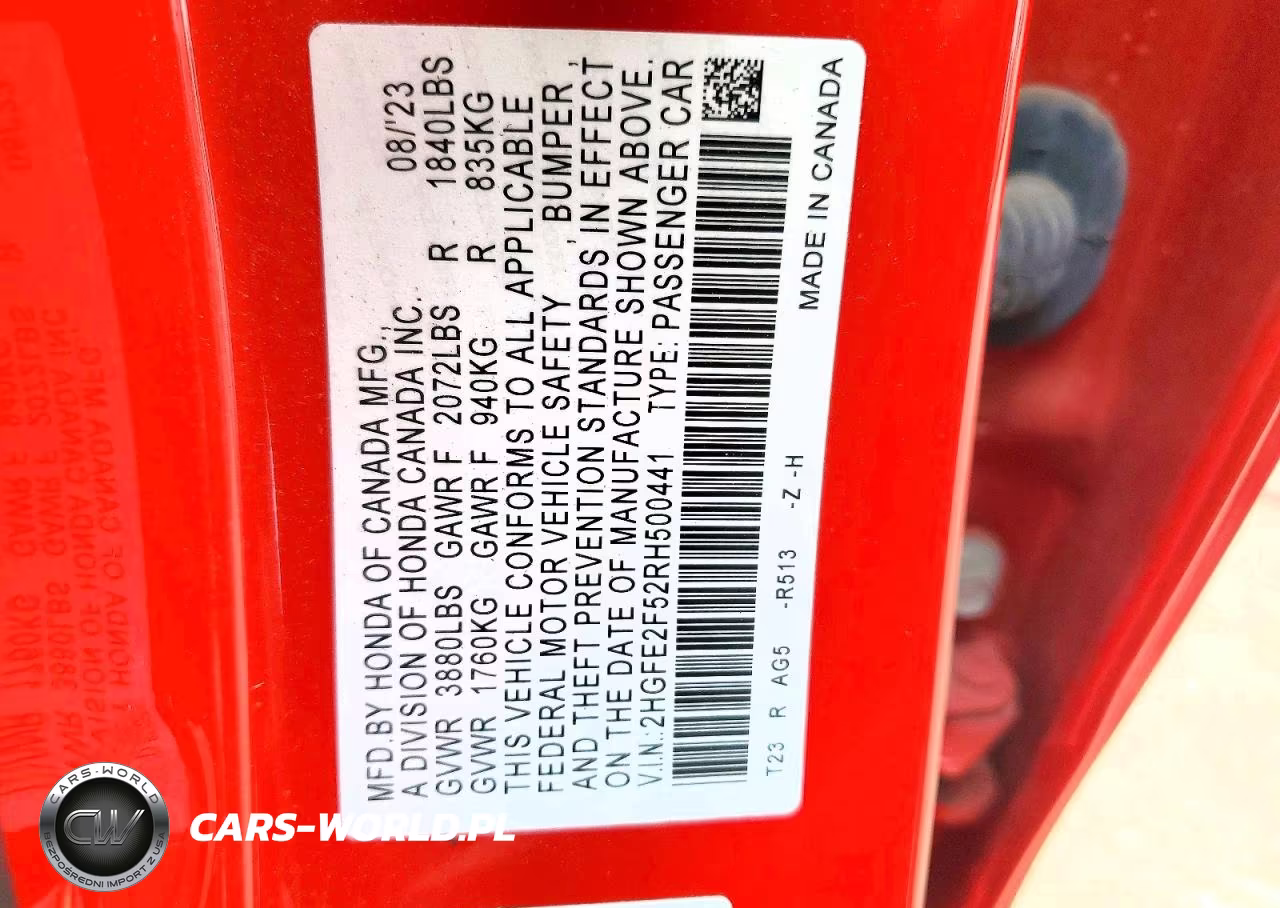 2024 Honda Civic Sport VIN:2HGFE2F52RH500441 - 12