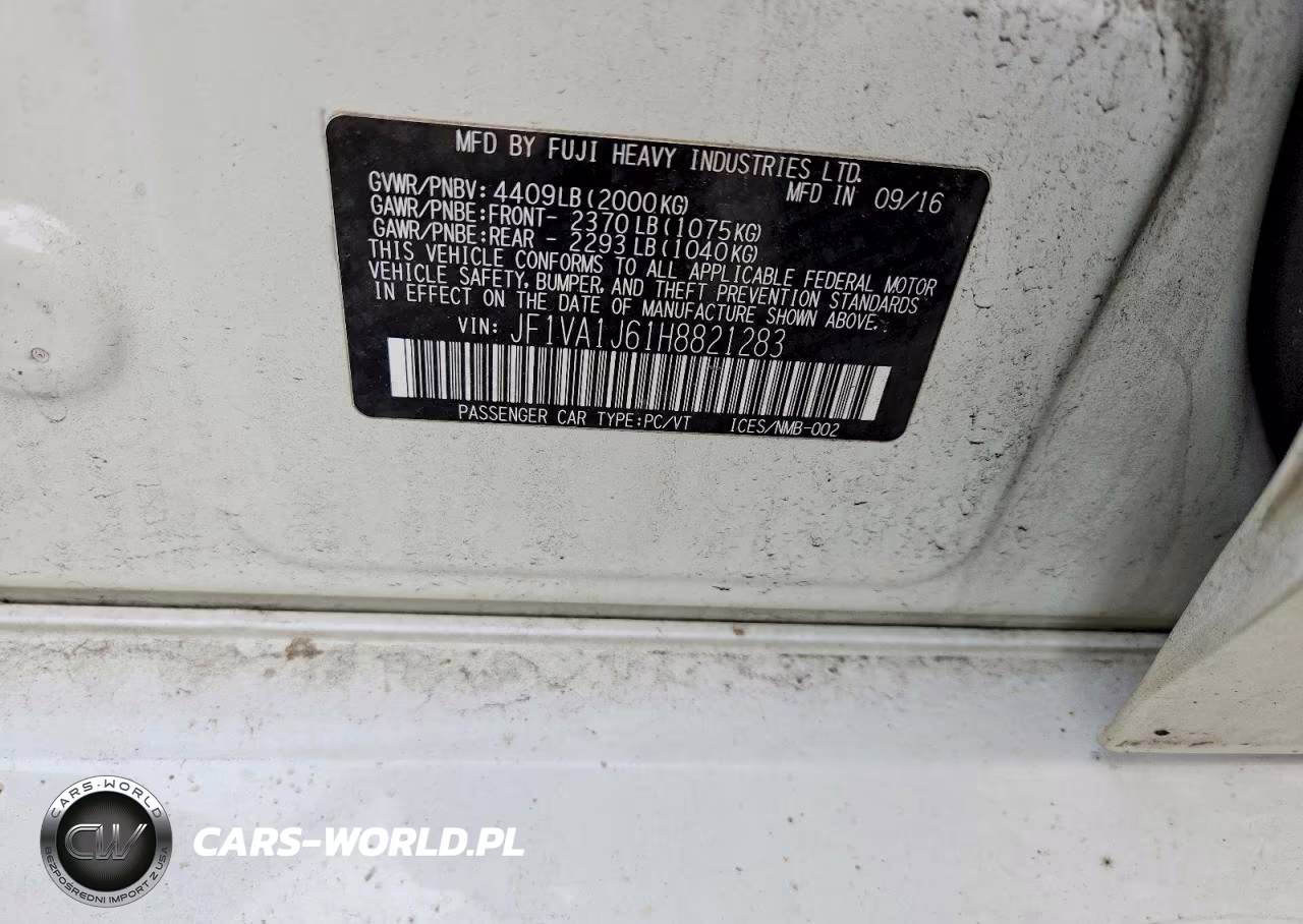 2017 Subaru Wrx Limited VIN:JF1VA1J61H8821283 - 12