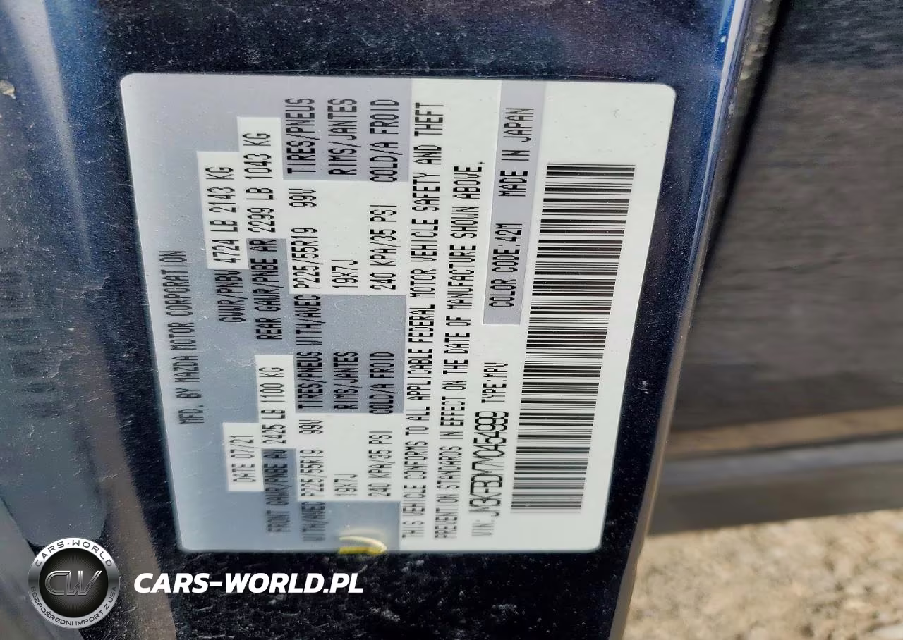 2021 Mazda Cx-5 Grand Touring VIN:JM3KFBDM7M0454999 - 12