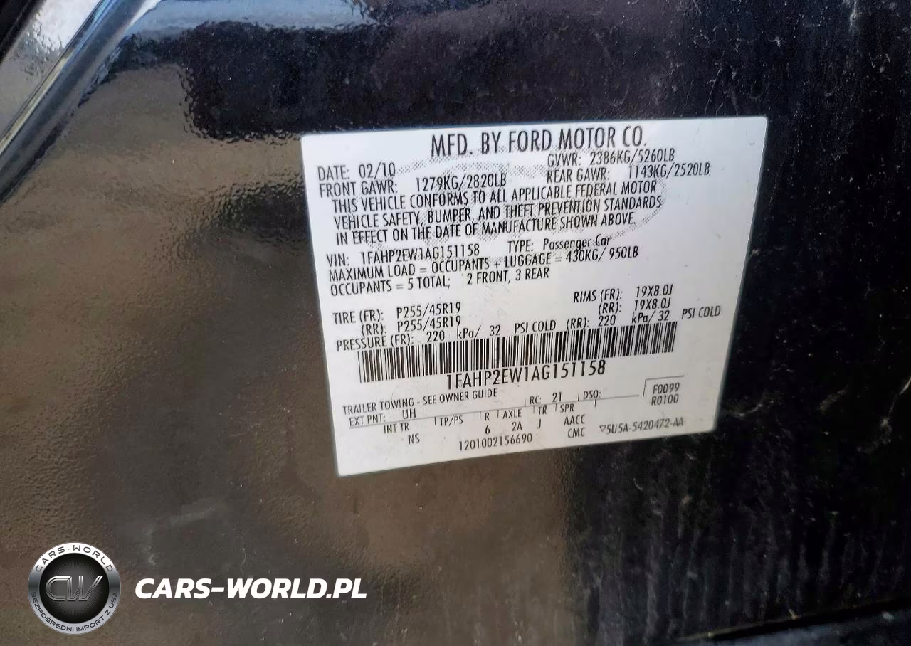 2010 Ford Taurus Sel VIN:1FAHP2EW1AG151158 - 12