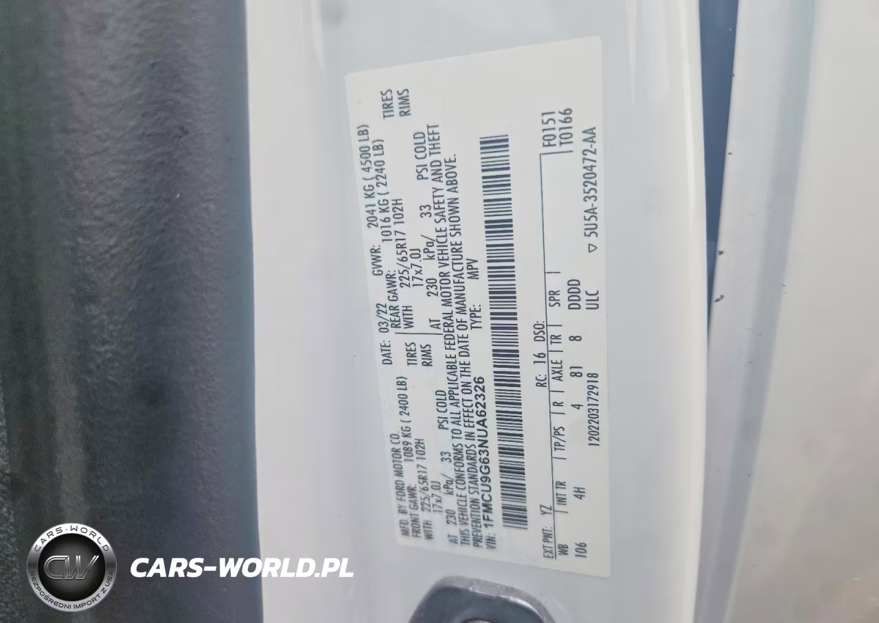 2022 Ford Escape Se VIN:1FMCU9G63NUA62326 - 13