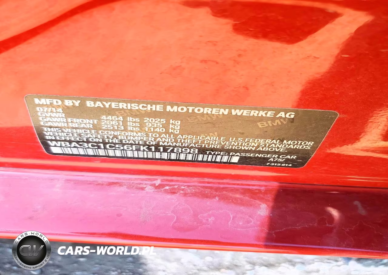 2015 BMW 328 I Sulev VIN:WBA3C1C56FK117898 - 13