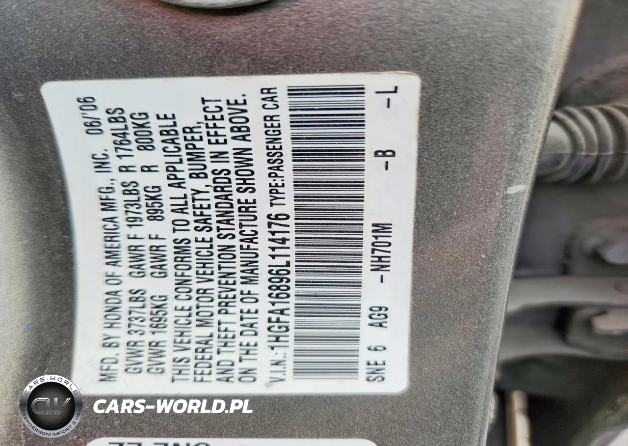 2006 Honda Civic Ex VIN:1HGFA16896L114176 - 12