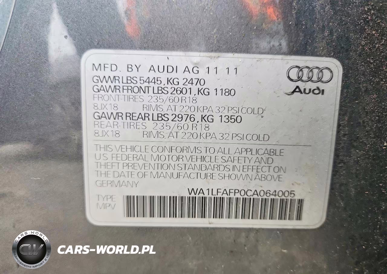 2012 Audi Q5 Premium Plus VIN:WA1LFAFP0CA064005 - 13