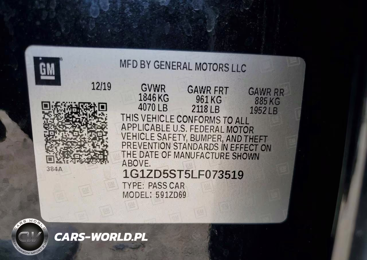 2020 Chevrolet Malibu Lt VIN:1G1ZD5ST5LF073519 - 13