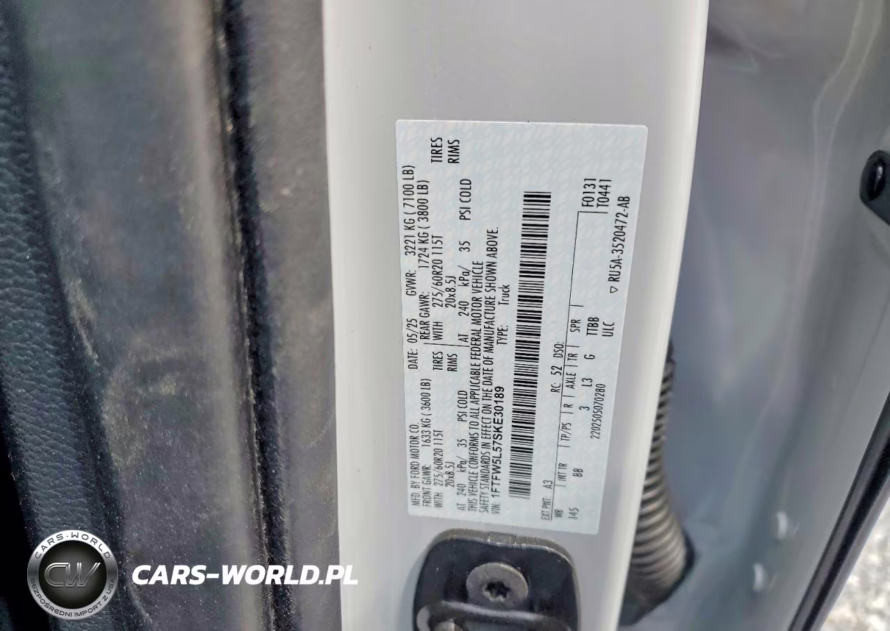 2025 Ford F150 Lariat VIN:1FTFW5L57SKE30189 - 12