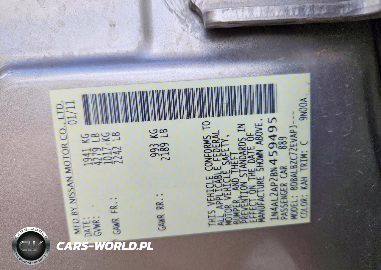 2011 Nissan Altima 2.5 VIN:1N4AL2AP2BN459495 - 13