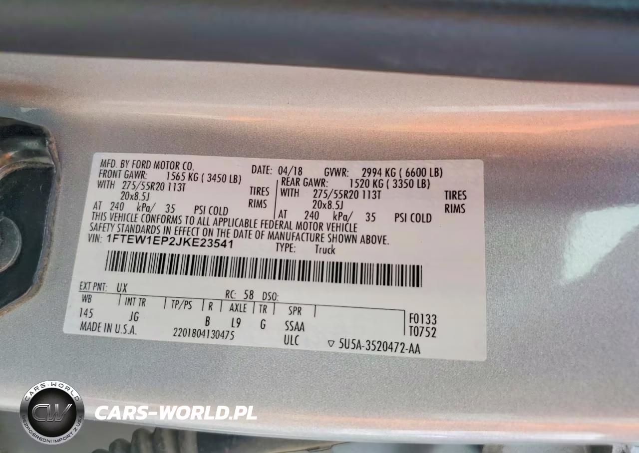 2018 Ford F150 Supercrew VIN:1FTEW1EP2JKE23541 - 12