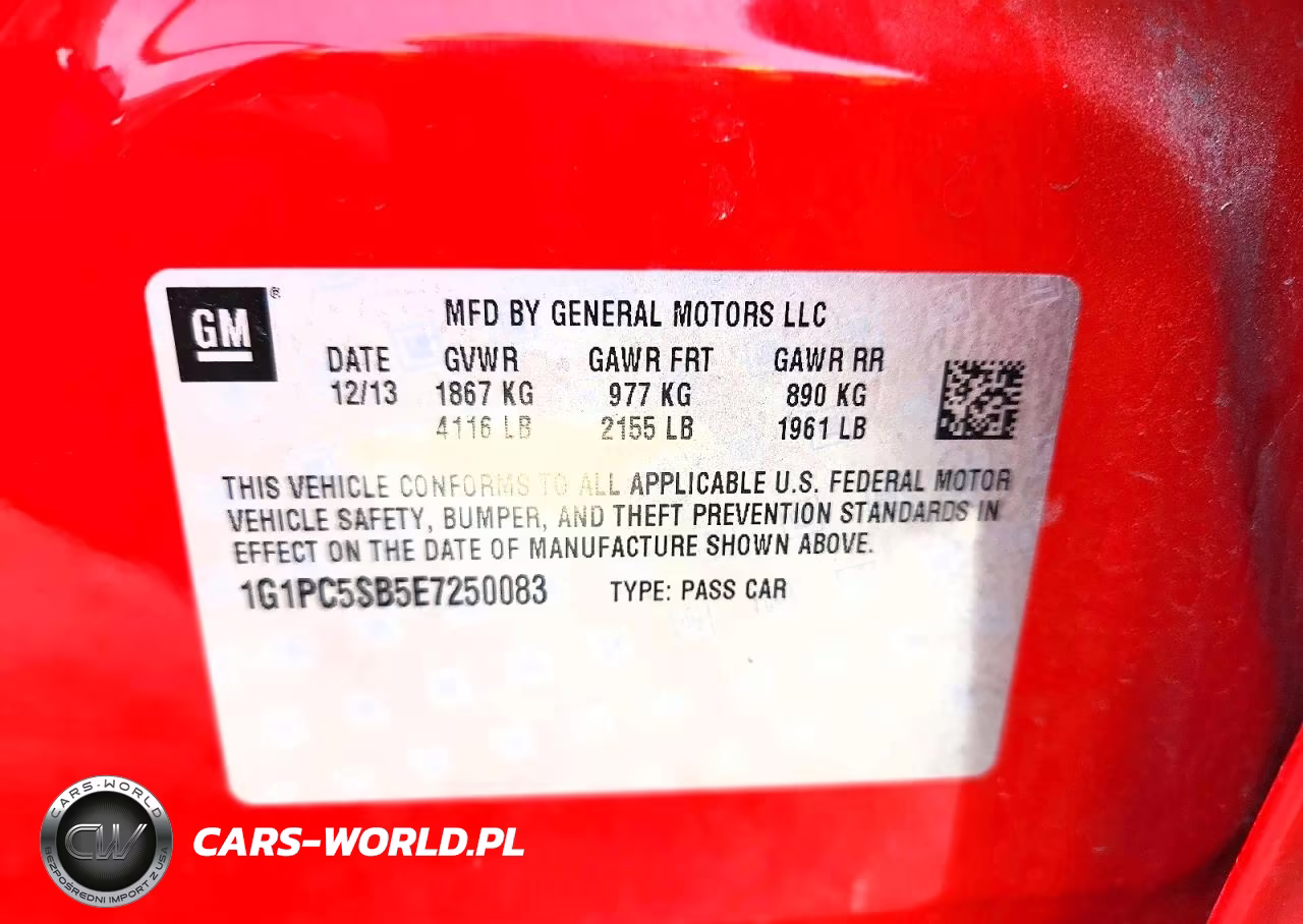 2014 Chevrolet Cruze Lt VIN:1G1PC5SB5E7250083 - 12