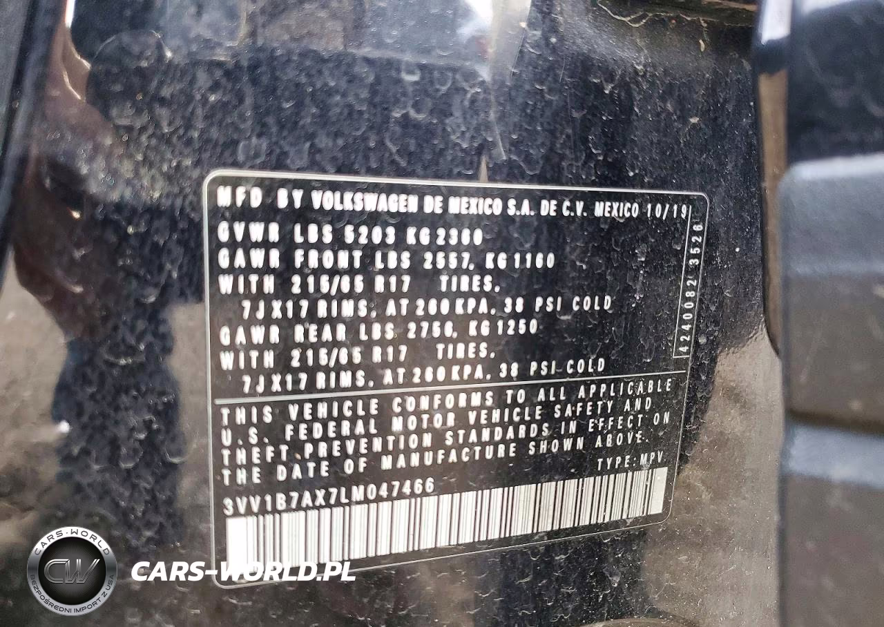 2020 Volkswagen Tiguan S VIN:3VV1B7AX7LM047466 - 13