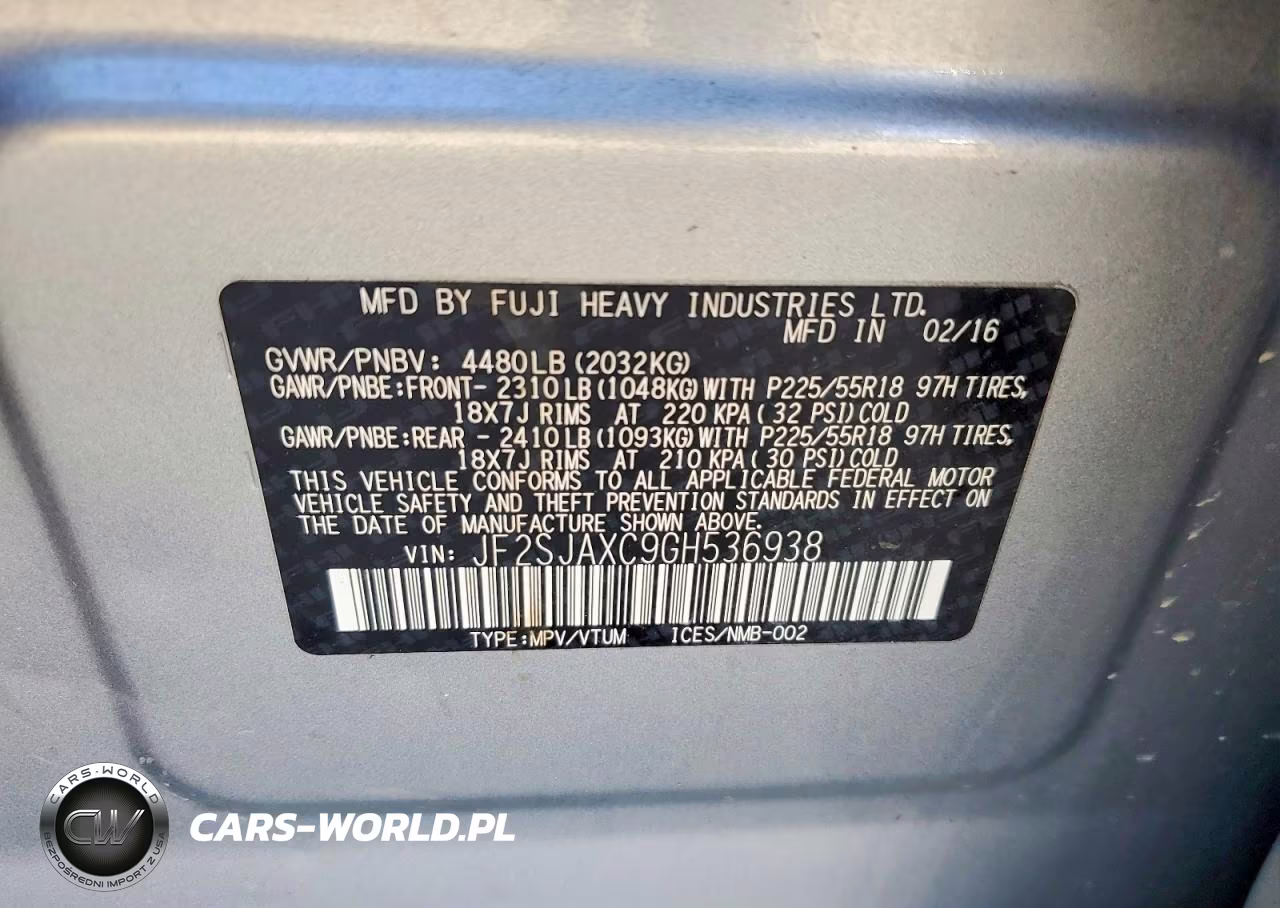 2016 Subaru Forester 2.5I Touring VIN:JF2SJAXC9GH536938 - 13
