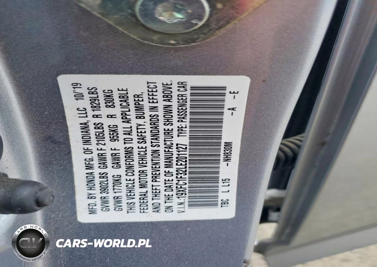 2020 Honda Civic Ex VIN:19XFC1F32LE201127 - 13