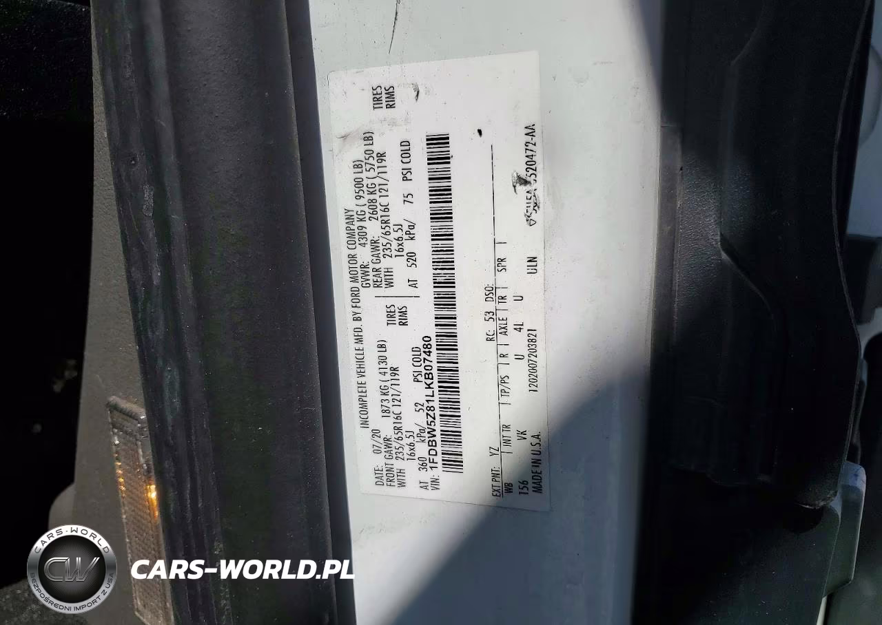 2020 Ford Transit T-350 Delivery Truck VIN:1FDBW5Z81LKB07480 - 13