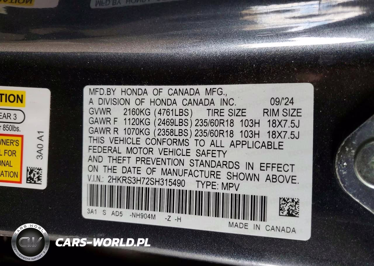 2025 Honda Cr-V Exl VIN:2HKRS3H72SH315490 - 12