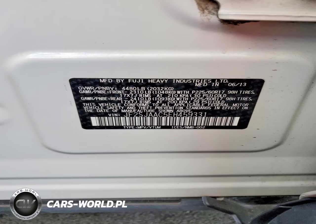 2014 Subaru Forester 2.5I VIN:JF2SJAAC5EH459331 - 12